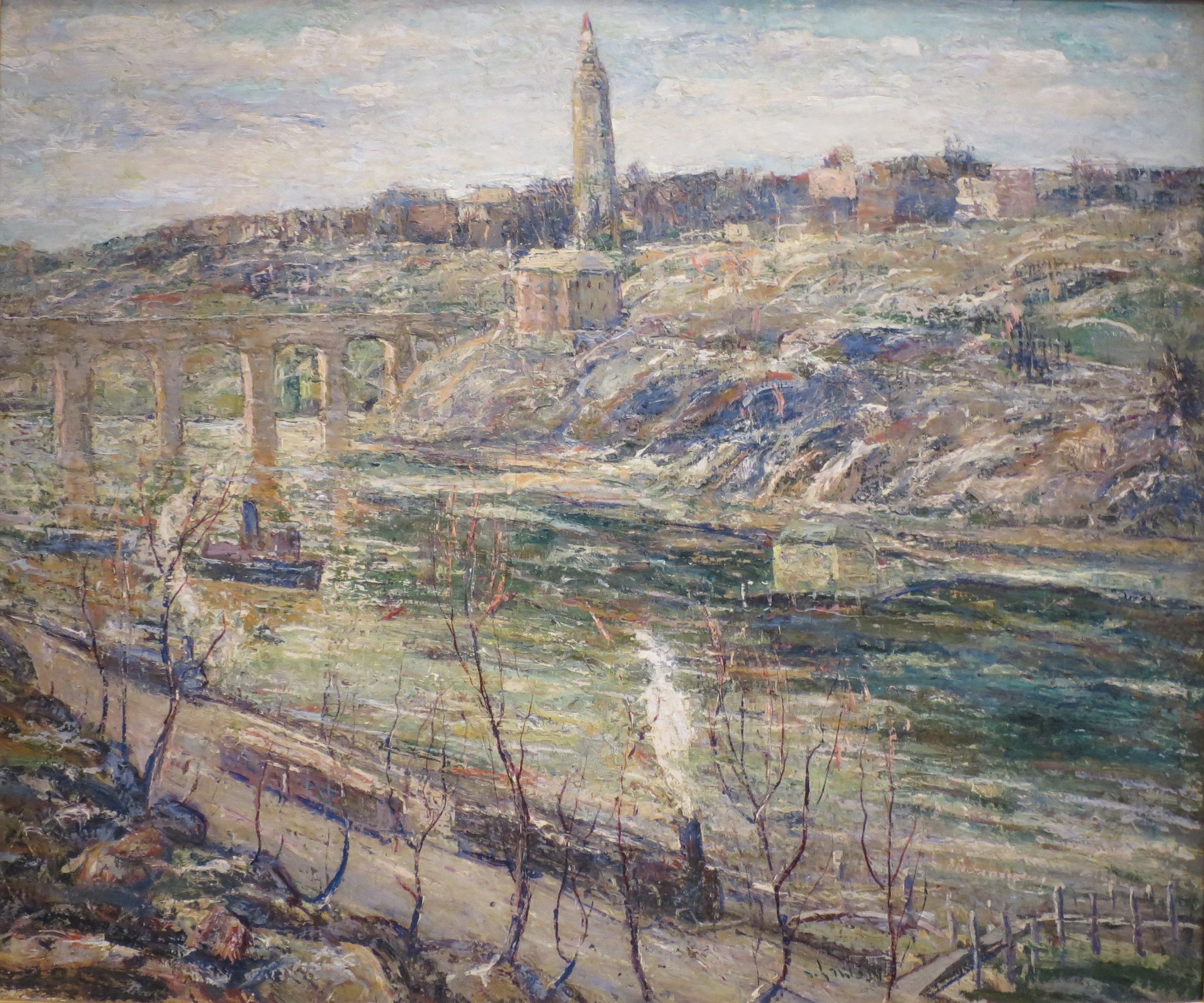 Harlem River at High Bridge - Ernest Lawson