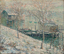 Harlem River Winter Scene by Ernest Lawson — hand-painted landscape oil painting reproduction on canvas