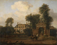Harteveld house on the Vecht in Utrecht by Adriaen van de Velde — hand-painted architectural oil painting reproduction on canvas