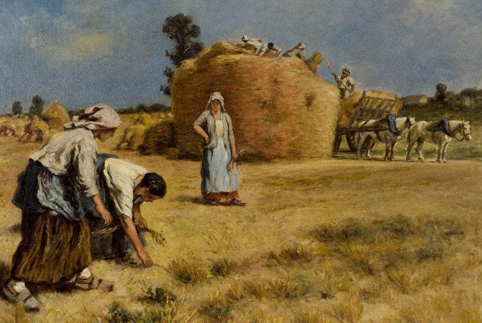 Harvest scene by Léon Augustin Lhermitte — hand-painted landscape oil painting reproduction on canvas