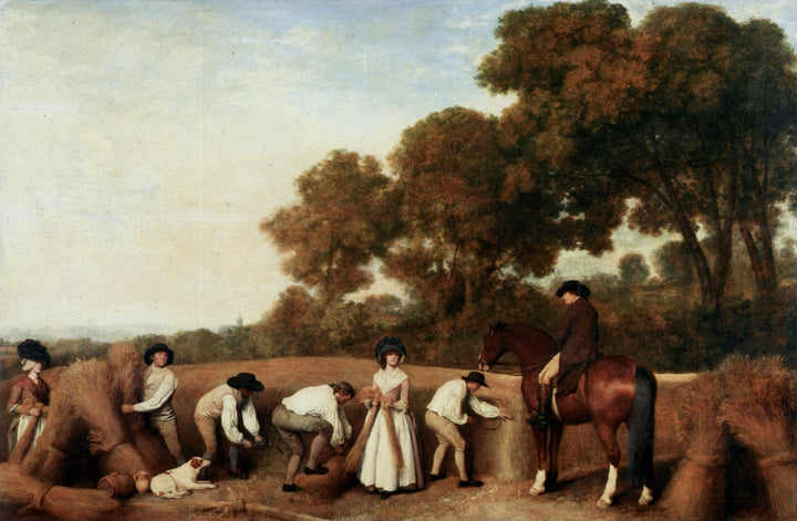 Harvest by George Stubbs — hand-painted landscape oil painting reproduction on canvas