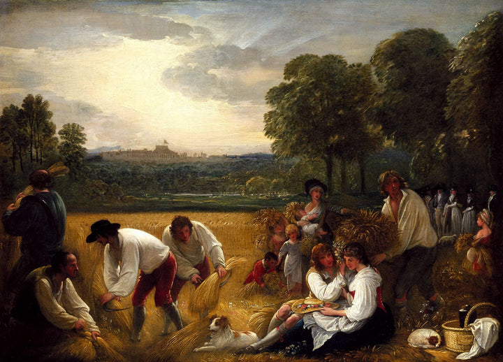 Harvesting at Windsor by Benjamin West — hand-painted botanical oil painting reproduction on canvas