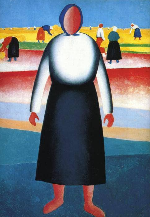 Harvesting by Kazimir Malevich — hand-painted abstract oil painting reproduction on canvas