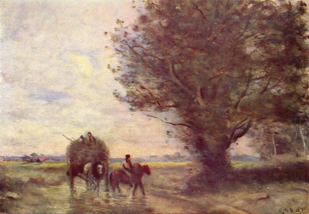 Hay by Camille Corot — hand-painted botanical oil painting reproduction on canvas