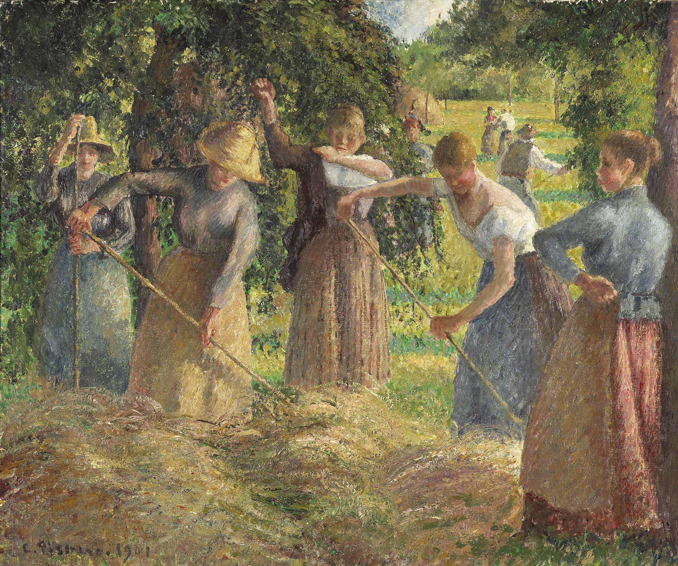 Harvest at Eragny - Camille Pissarro