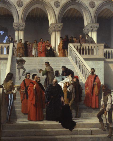 The Final Moments of Doge Marin Faliero on the âdel Piomboâ Staircase - Francesco Hayez