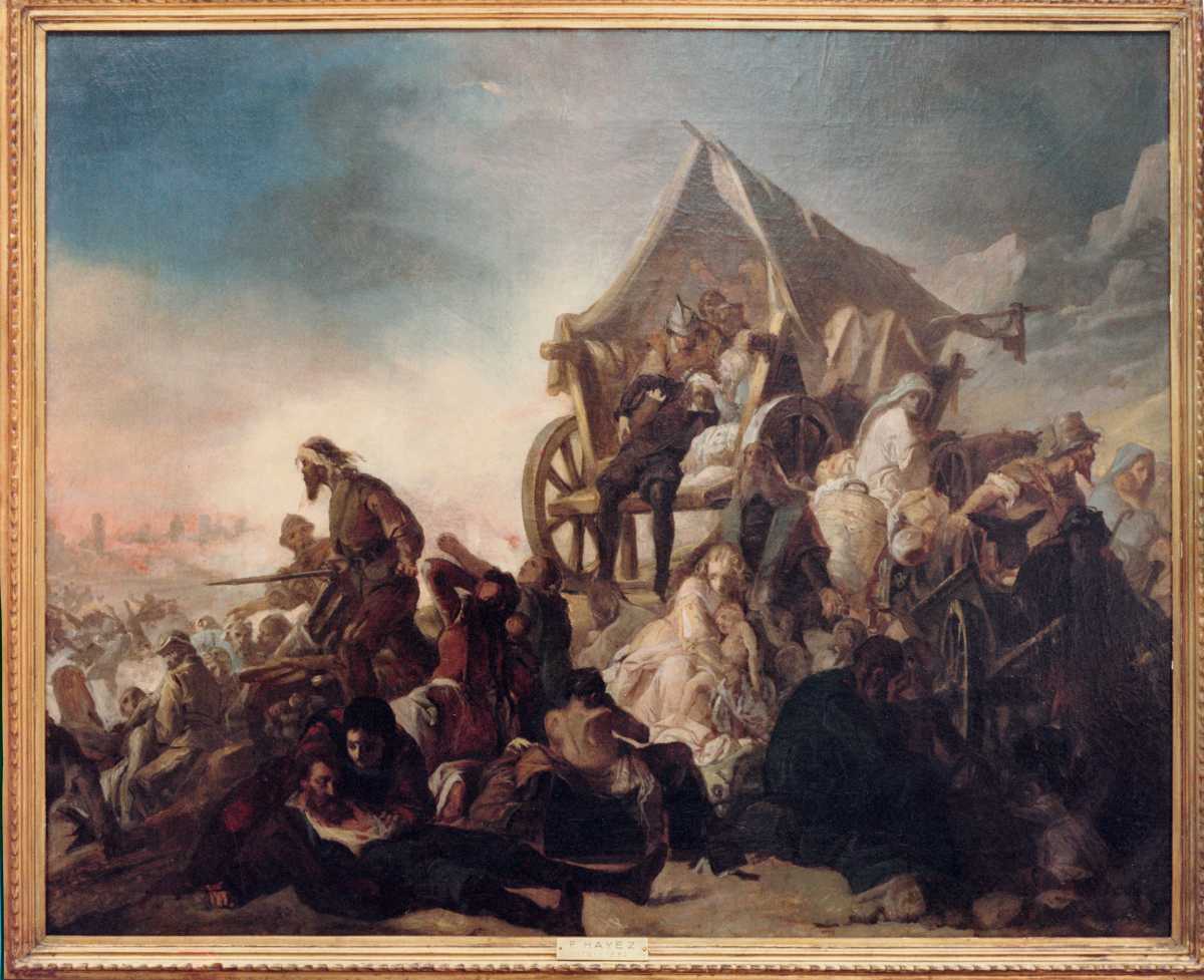 Scene of plunder after the battle