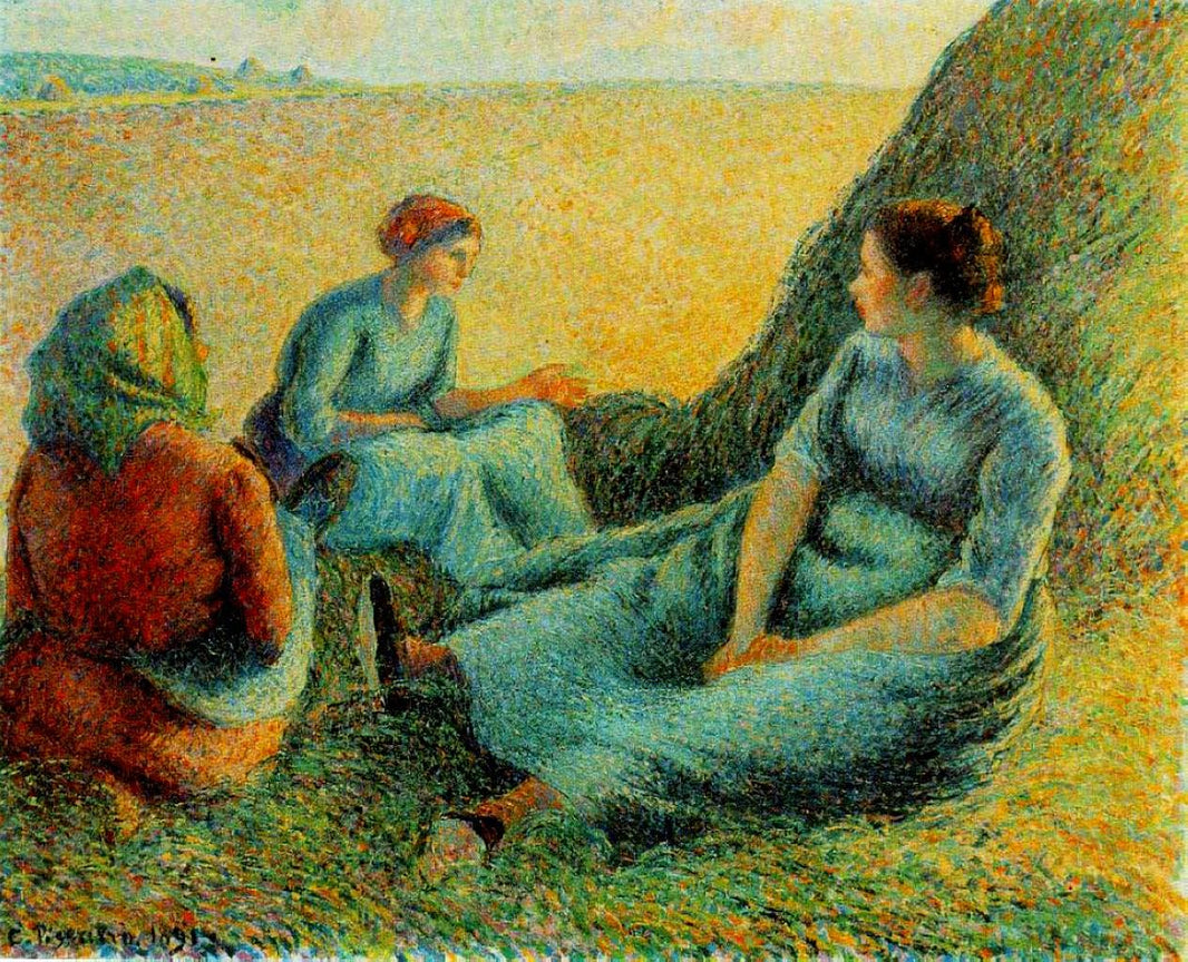 Haymakers Resting by Camille Pissarro — hand-painted portrait oil painting reproduction on canvas