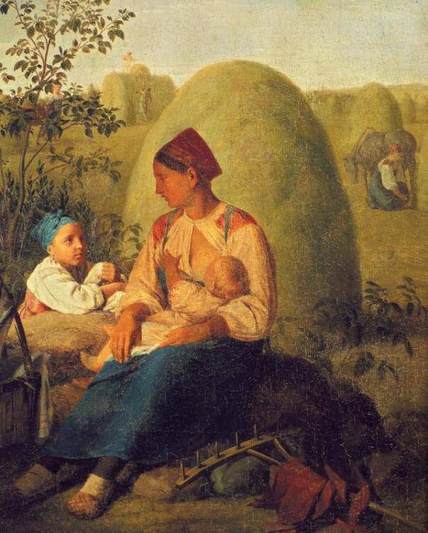 Haymaking by Alexey Venetsianov — hand-painted landscape oil painting reproduction on canvas