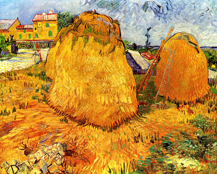 Haystacks in Provence by Vincent van Gogh — hand-painted botanical oil painting reproduction on canvas