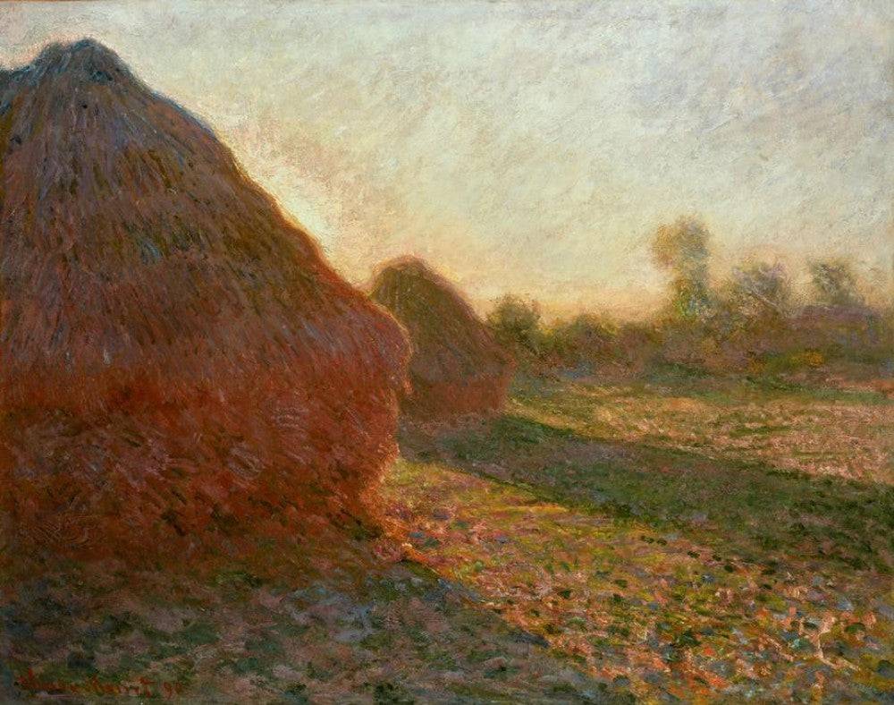 Haystacks, Last Sunrays - Claude Monet