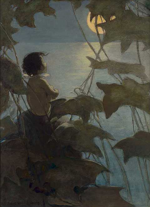 He Looked Up at the Broad Yellow Moon and Thought That She Looked at Him