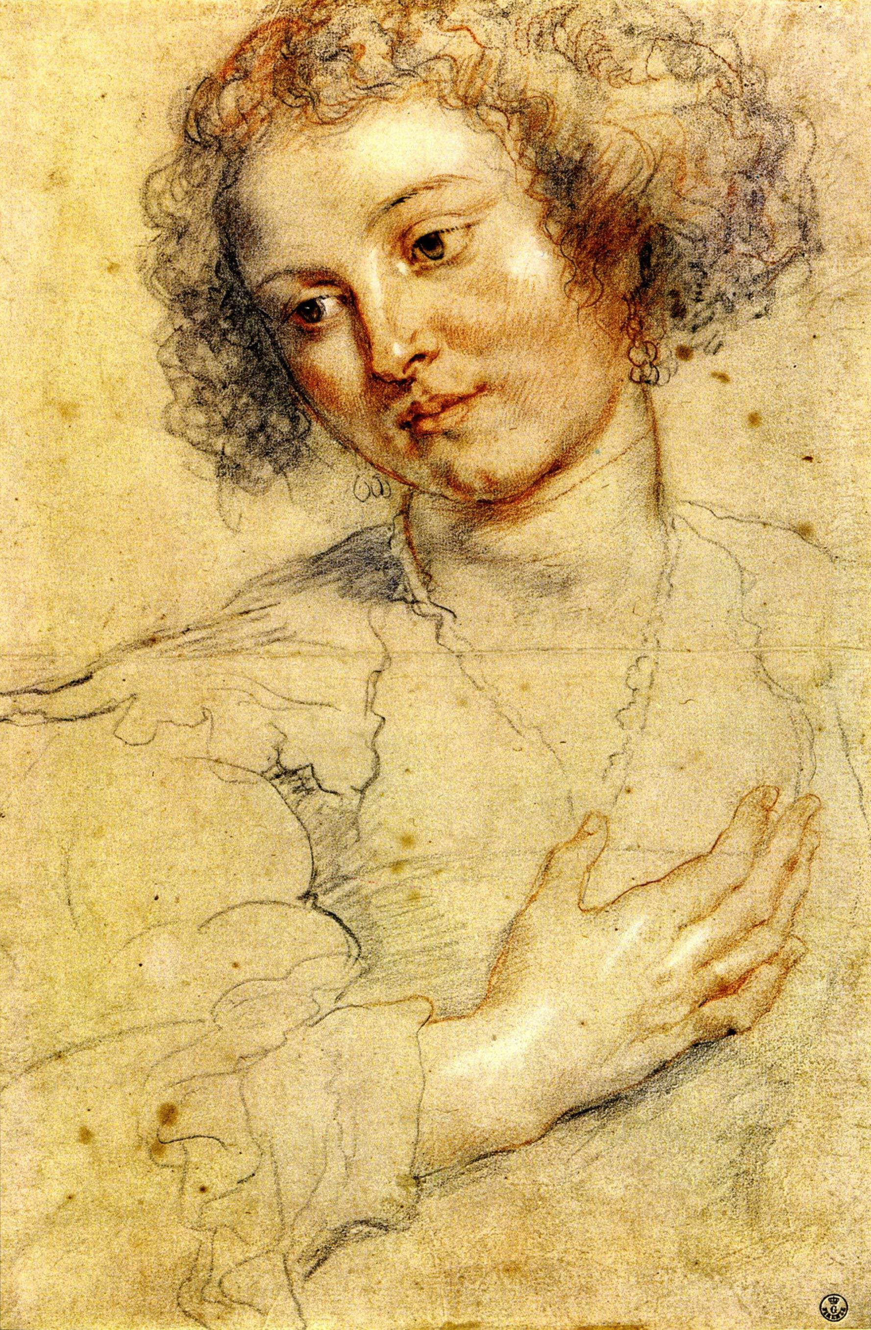 Head and Right Hand of a Woman - Peter Paul Rubens