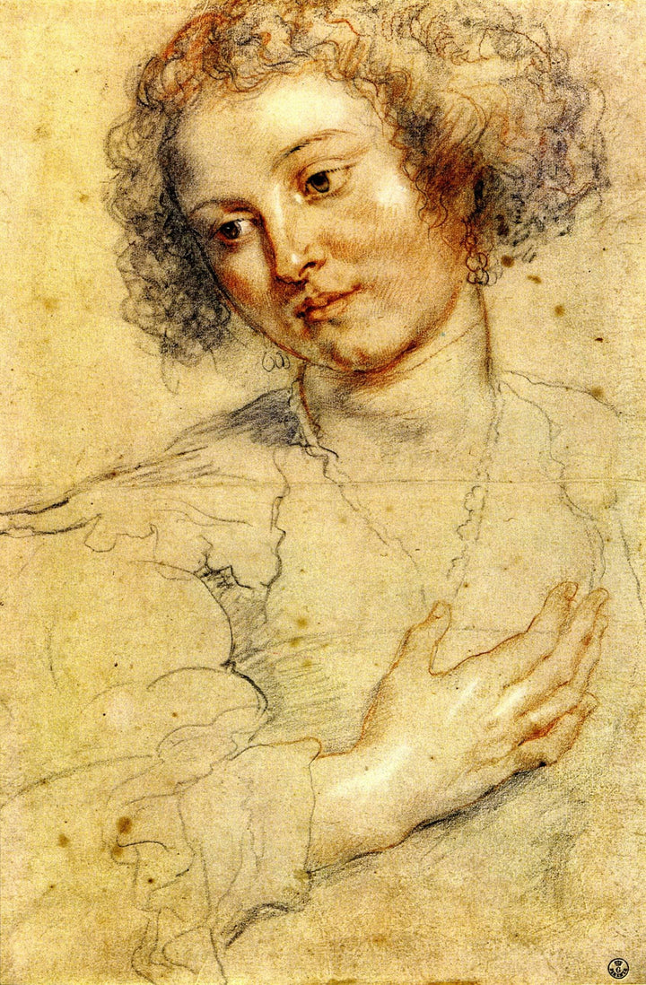 Head and Right Hand of a Woman by Peter Paul Rubens — hand-painted portrait oil painting reproduction on canvas