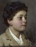 Head of a boy, Venice by Eugene de Blaas — male oil painting wall art, Academicism