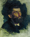 Head of a Man by Ilya Repin — male oil painting wall art, Realism