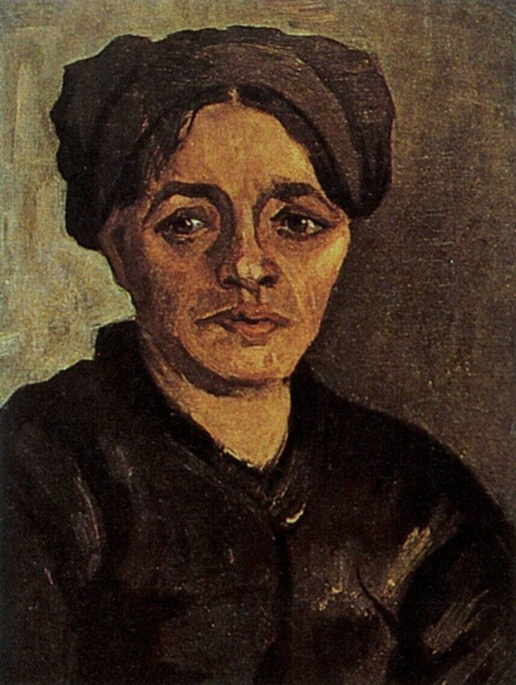 Head of a Peasant Woman with Dark Cap - Vincent van Gogh