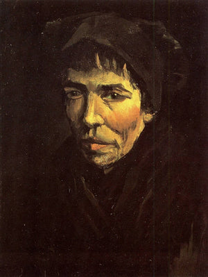 Head of a Peasant Woman with Dark Cap - Vincent van Gogh