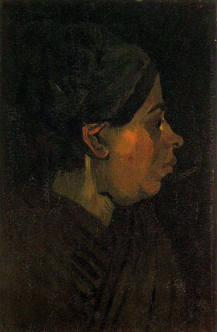 Head of a Peasant Woman with Dark Cap - Vincent van Gogh