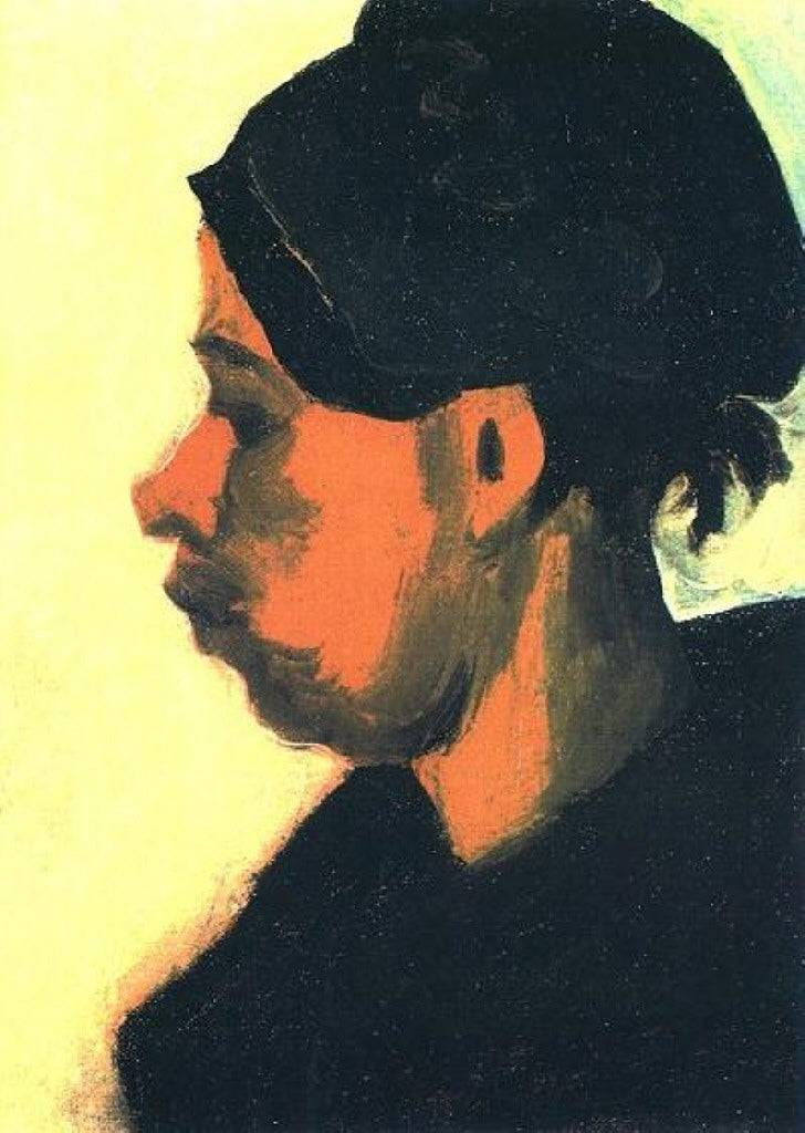 Head of a Peasant Woman with Dark Cap - Vincent van Gogh