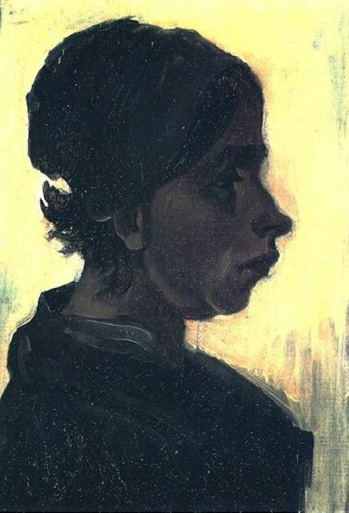 Head of a Peasant Woman with Dark Cap - Vincent van Gogh