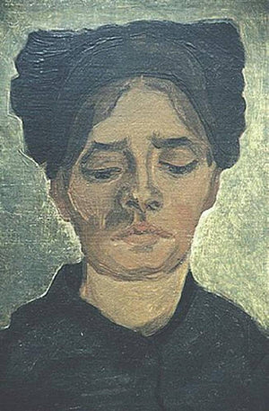 Head of a Peasant Woman with Dark Cap - Vincent van Gogh