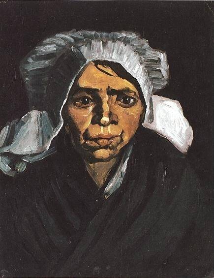 Head of a Peasant Woman with White Cap - Vincent van Gogh