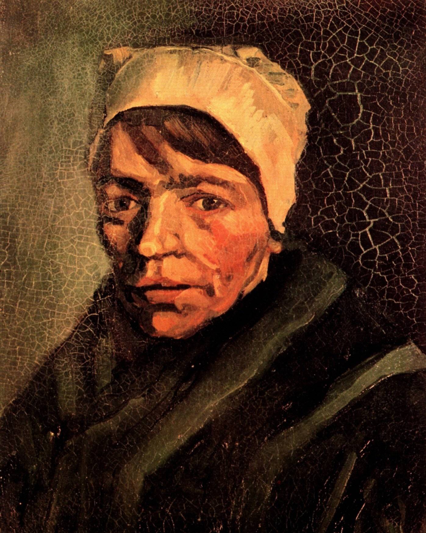 Head of a Peasant Woman with White Cap - Vincent van Gogh