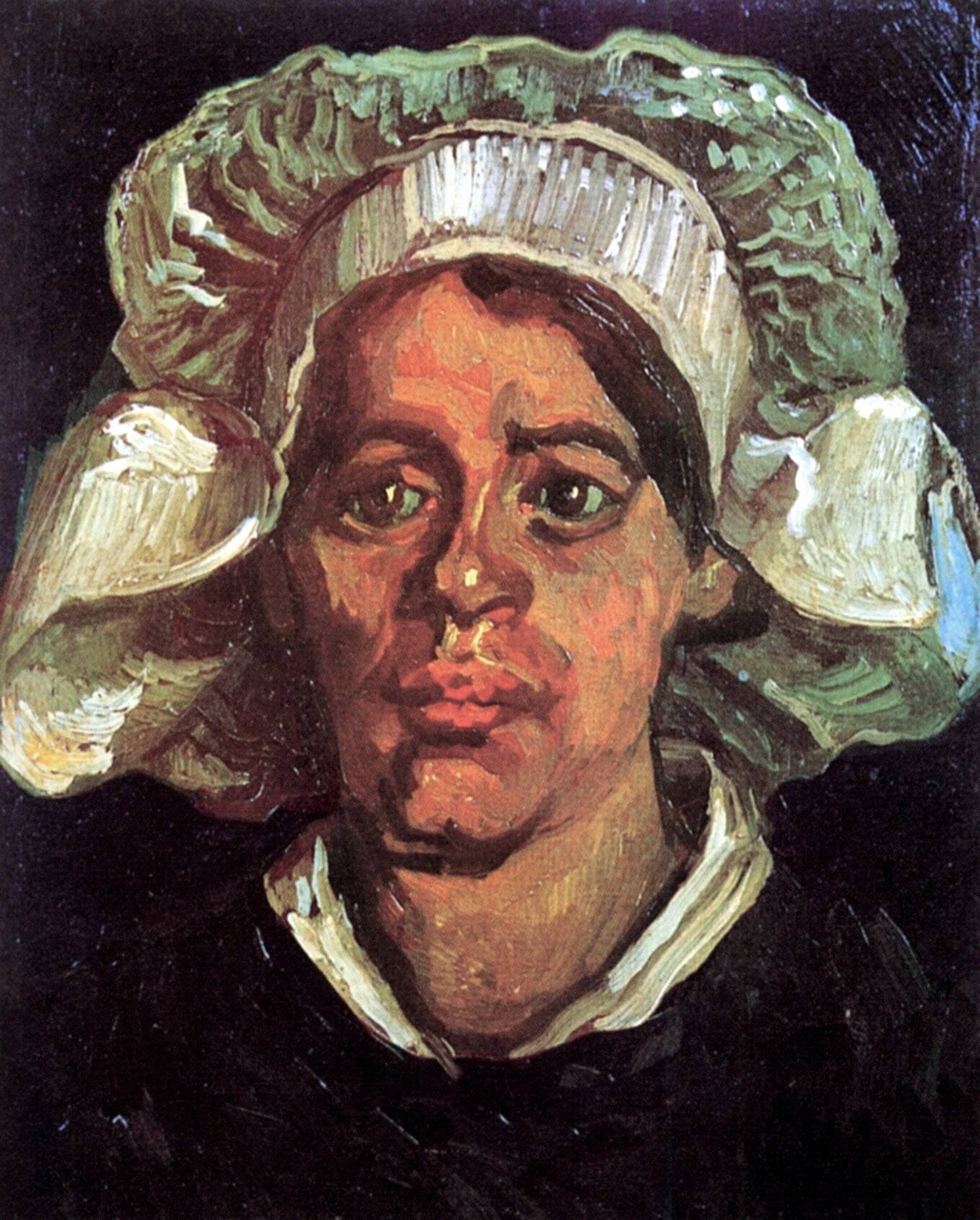 Head of a Peasant Woman with White Cap - Vincent van Gogh