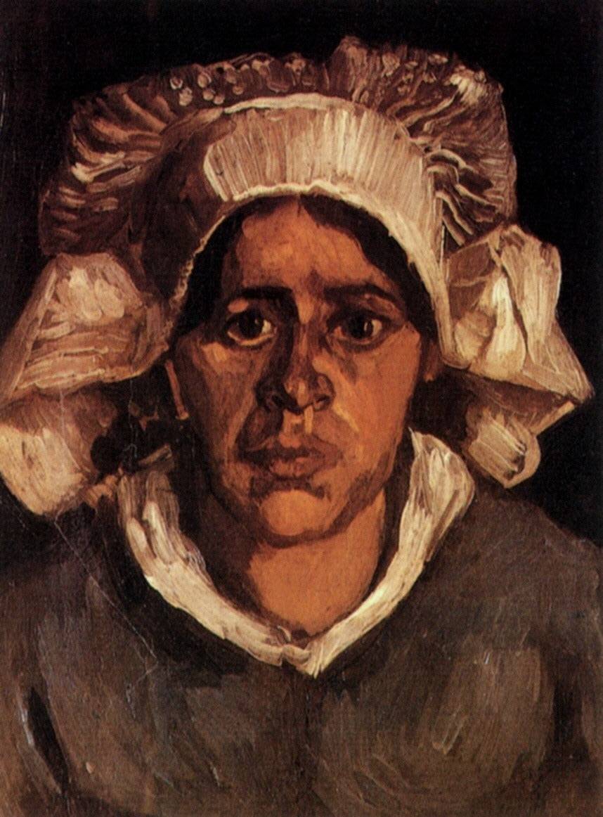 Head of a Peasant Woman with White Cap - Vincent van Gogh