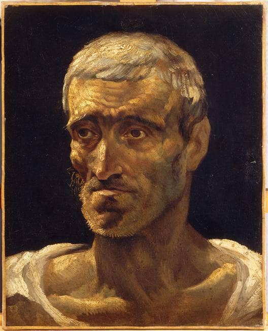 Head of a Shipwrecked Man (study for the Raft of Medusa) by Théodore Géricault — hand-painted portrait oil painting reproduction on canvas