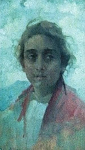 Head of a woman by Francesco Paolo Michetti — hand-painted portrait oil painting reproduction on canvas