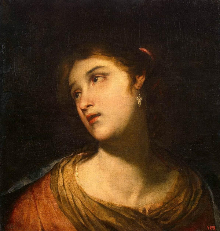 Head of a Woman by Juan de Valdes Leal — hand-painted portrait oil painting reproduction on canvas