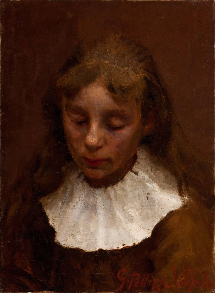 Head of a Woman (Palmina) by Pellizza da Volpedo — hand-painted portrait oil painting reproduction on canvas