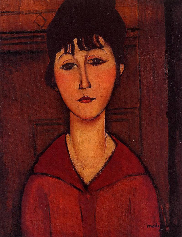 Head of a Young Girl by Amedeo Modigliani — hand-painted portrait oil painting reproduction on canvas