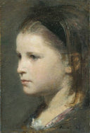 Head of a Young Girl by Henri Fantin-Latour — children oil painting wall art, Realism