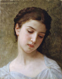 Head Of A Young Girl by William-Adolphe Bouguereau — male oil painting wall art, Academicism
