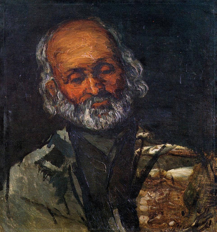 Head of an Old Man by Paul Cezanne — hand-painted portrait oil painting reproduction on canvas