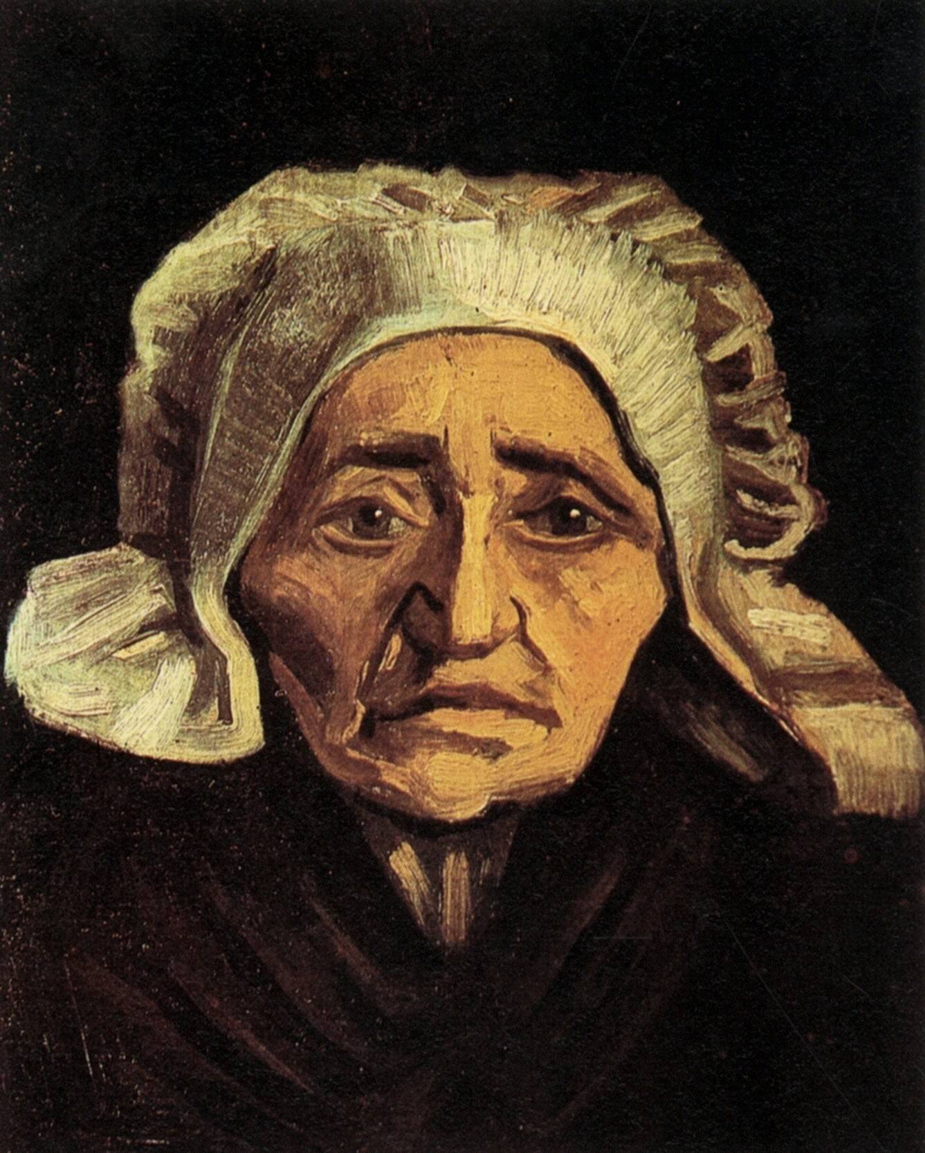 Head of an Old Peasant Woman with White Cap - Vincent van Gogh