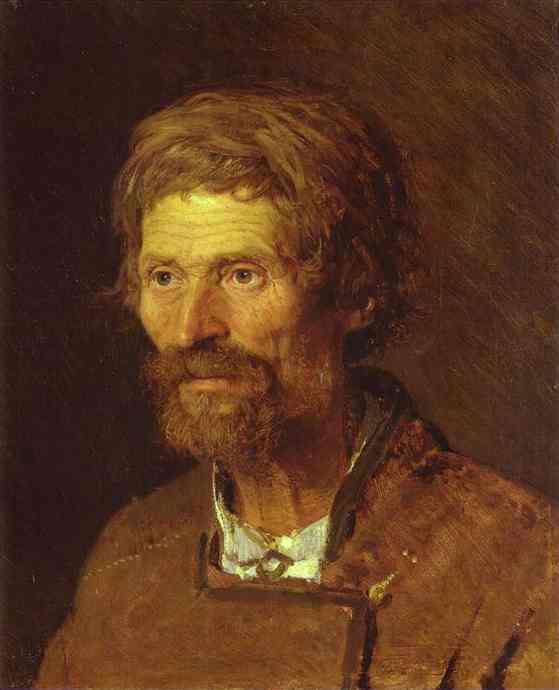 Head of an Old Ukranian Peasant by Ivan Kramskoy — hand-painted portrait oil painting reproduction on canvas