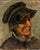 Head of an old woman in living room