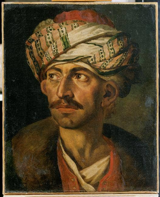 Head of an Oriental man (Portrait of Mustapha) by Théodore Géricault — hand-painted portrait oil painting reproduction on canvas