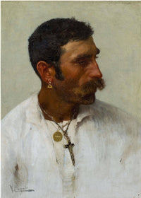Head of fisherman by Vincenzo Caprile — hand-painted animal oil painting reproduction on canvas