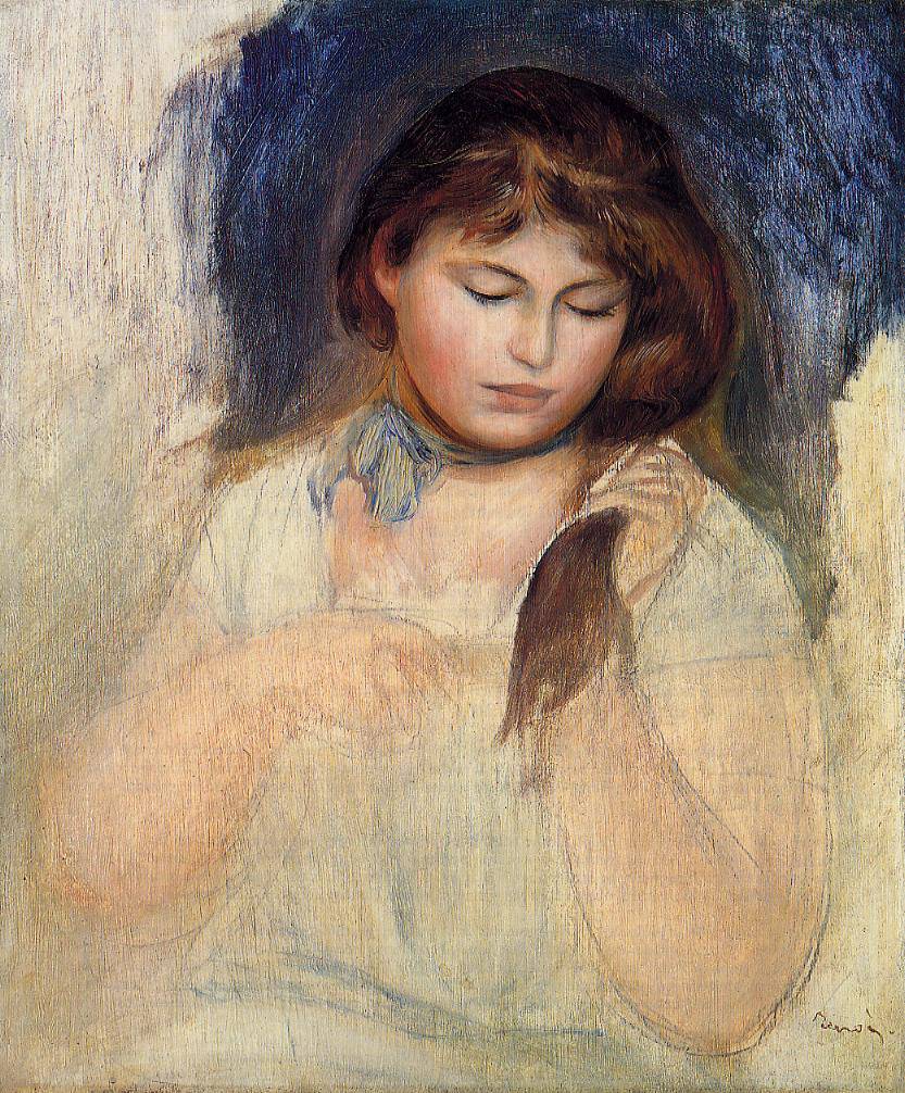 Head of Gabrielle by Pierre-Auguste Renoir — hand-painted portrait oil painting reproduction on canvas