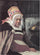 Head of old woman from Antwerp in apartment