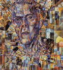 Head by Pavel Filonov — hand-painted abstract oil painting reproduction on canvas