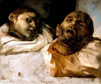 Heads of Torture Victims (study for The Raft of the Medusa) by Théodore Géricault — hand-painted portrait oil painting reproduction on canvas