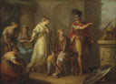 Hector Upbraiding Paris for His Retreat from Battle by Angelica Kauffman — group oil painting wall art, Neoclassicism