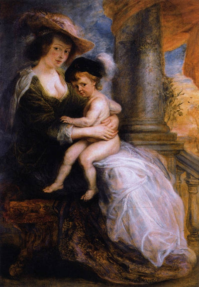 Helena Fourment with her Son Francis in kitchen