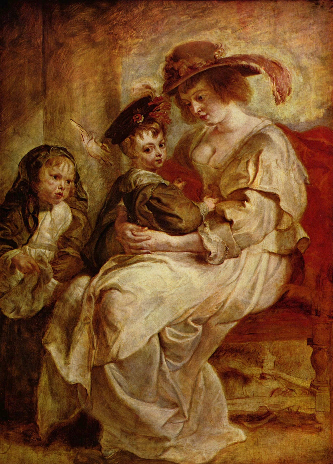 Helene Fourment with her Children by Peter Paul Rubens — hand-painted portrait oil painting reproduction on canvas